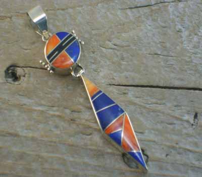 American Indian Pendant-Lapis/Spiney